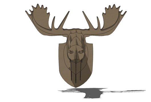 Cardboard Box Moose Head Wall Hanging
