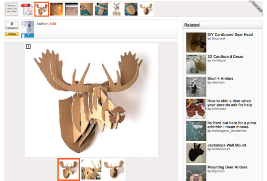 Cardboard Box Moose Head Wall Hanging Project
