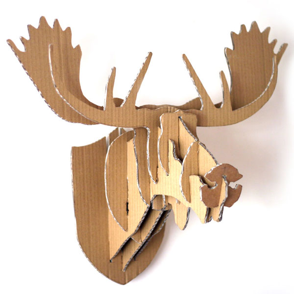 Cardboard Box Moose & Deer Heads