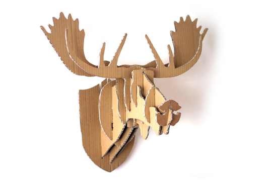 Cardboard Box Moose Head Wall Hanging
