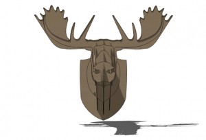 Cardboard Box Moose Head Wall Hanging